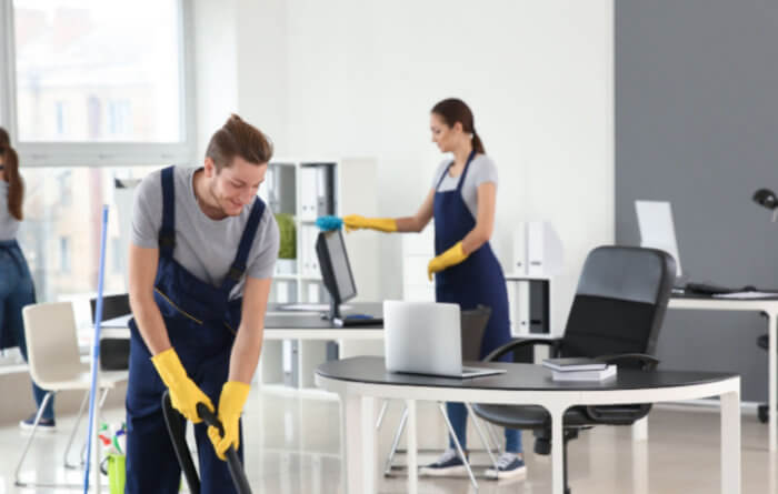 How do you professionally clean an office?