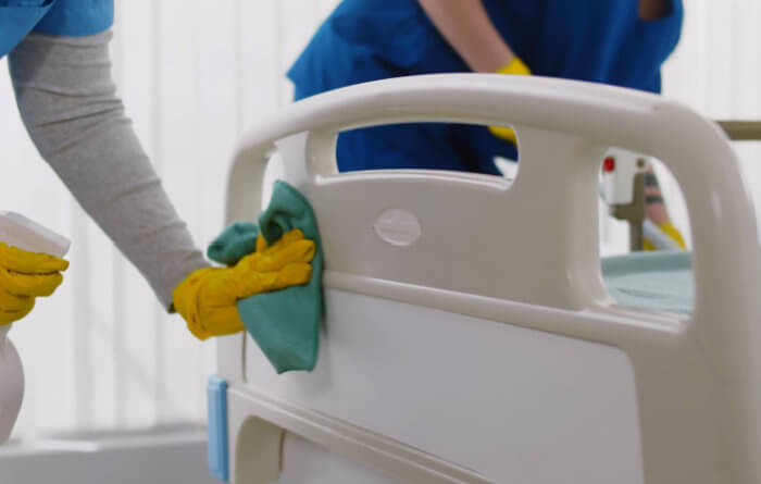How often should hospital room be cleaned?